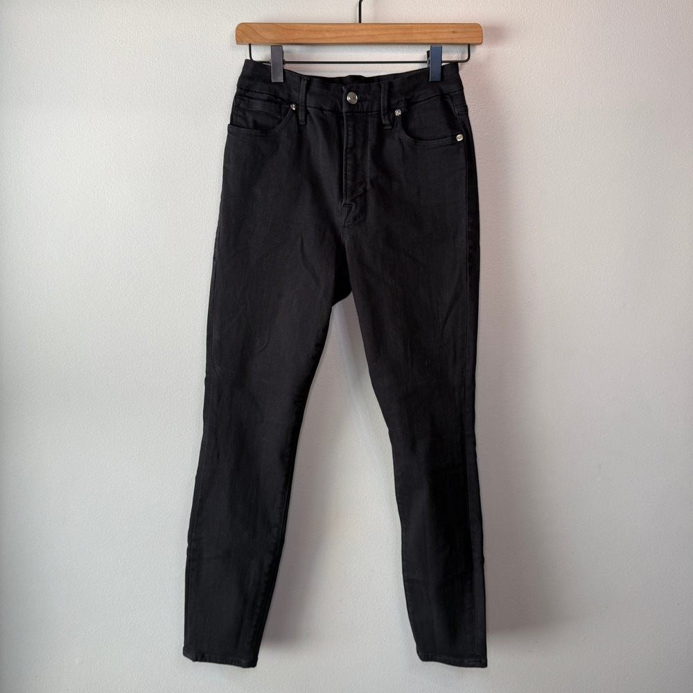 Good American Women's High Rise Skinny Jeans Black Size 4/27 GAGLC001